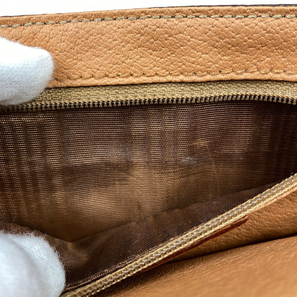 Celine Shoulder Pattern Brown Diagonal Leather Ba… - image 5